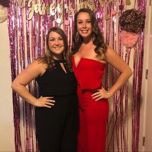 Red long pant romper! Worn once.